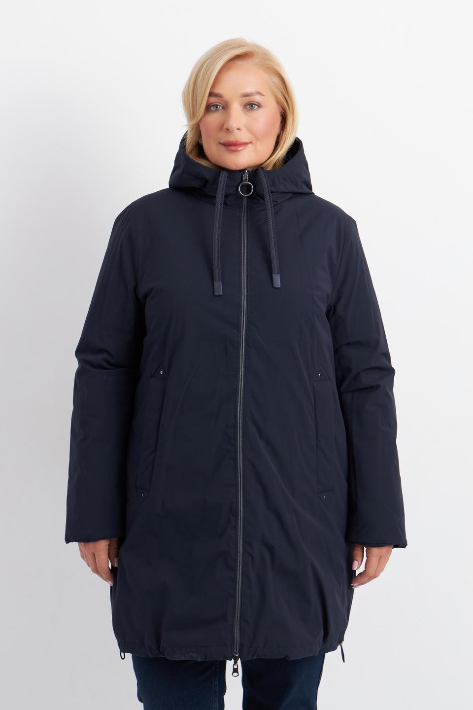 Тёмно-синее пальто Betty Barclay outdoor с простёжкой