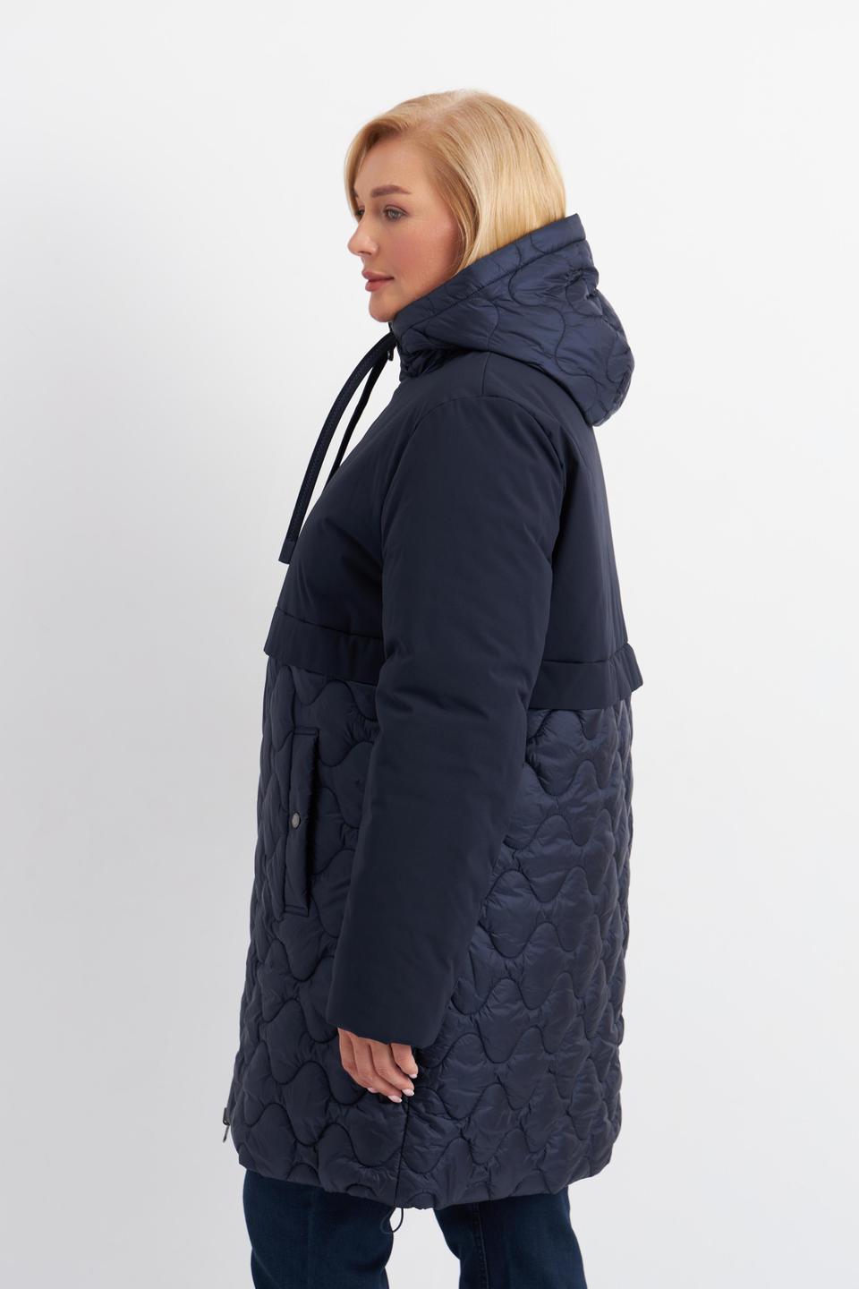Тёмно-синее пальто Betty Barclay outdoor с простёжкой