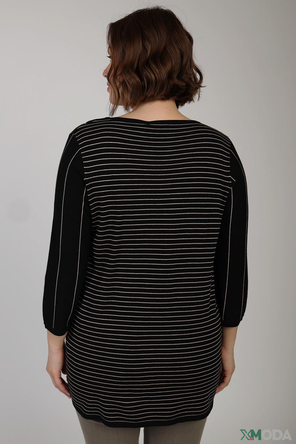 Пуловер Via Appia в полоску чёрный