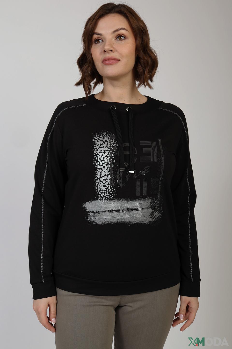 Футболка Rabe collection с декором чёрная