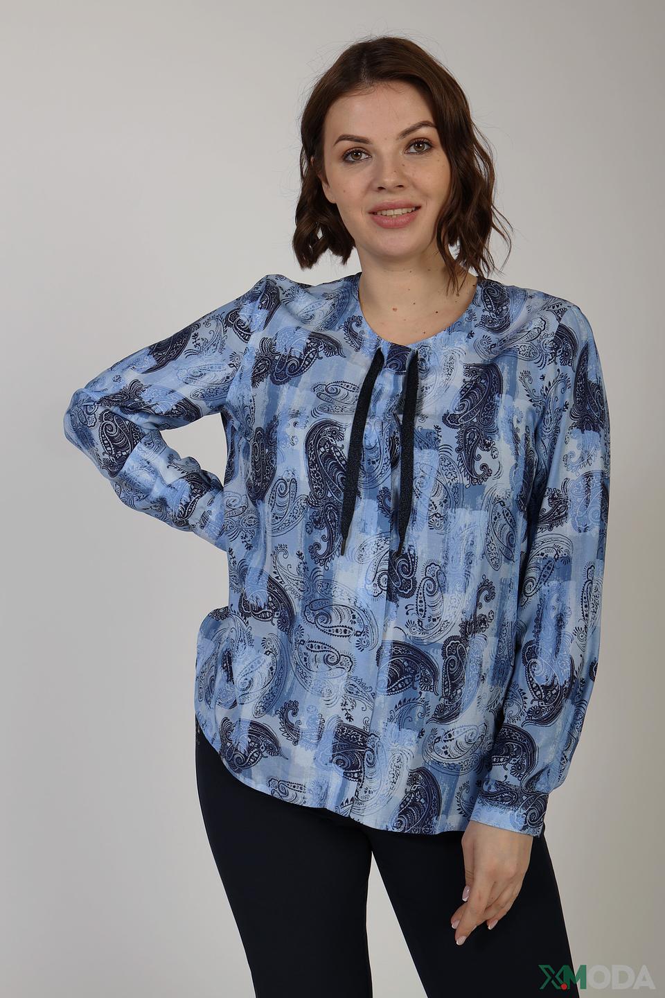 Блуза Thomas Rabe с пейсли голубой