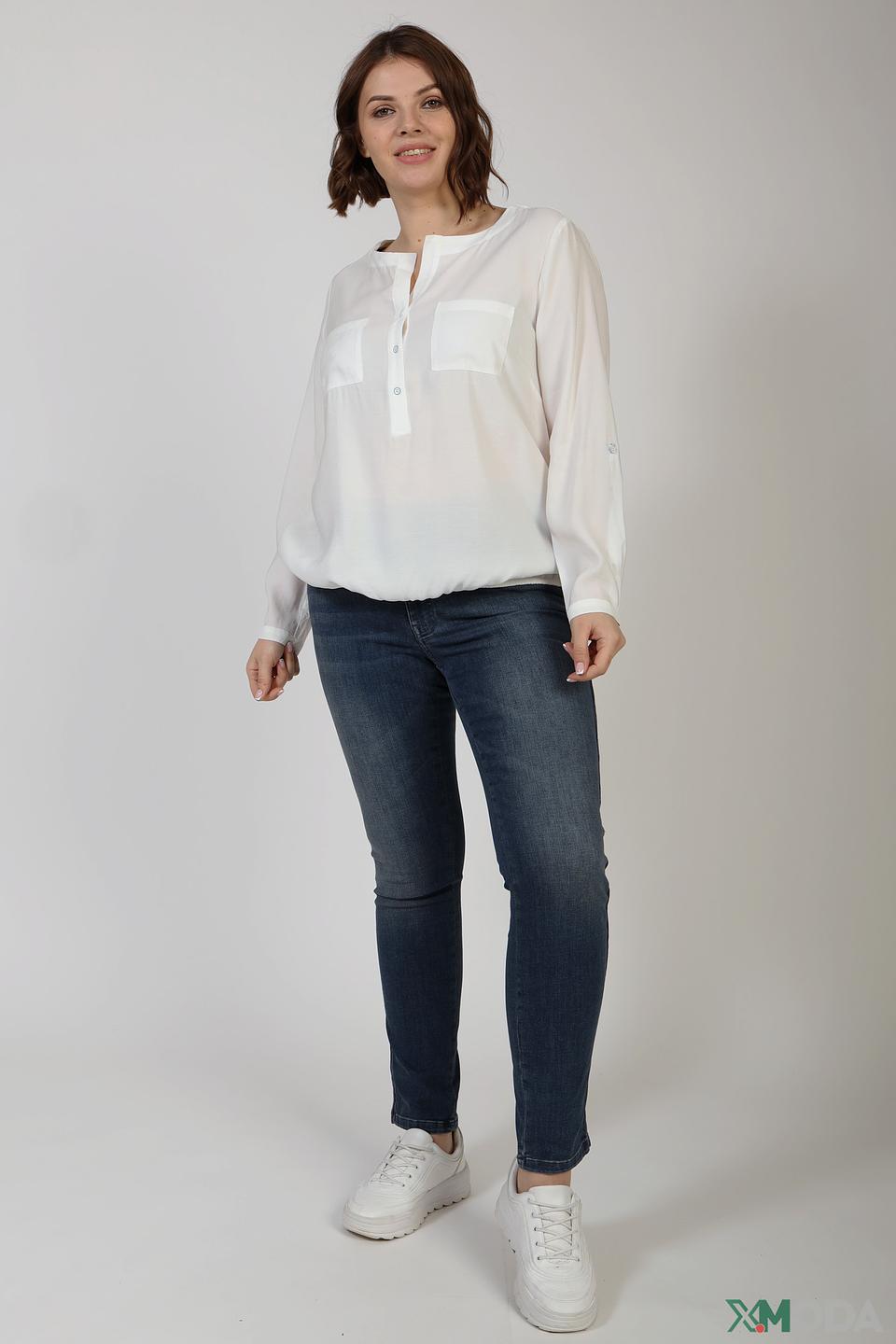 Блуза Frapp с карманами и полосками