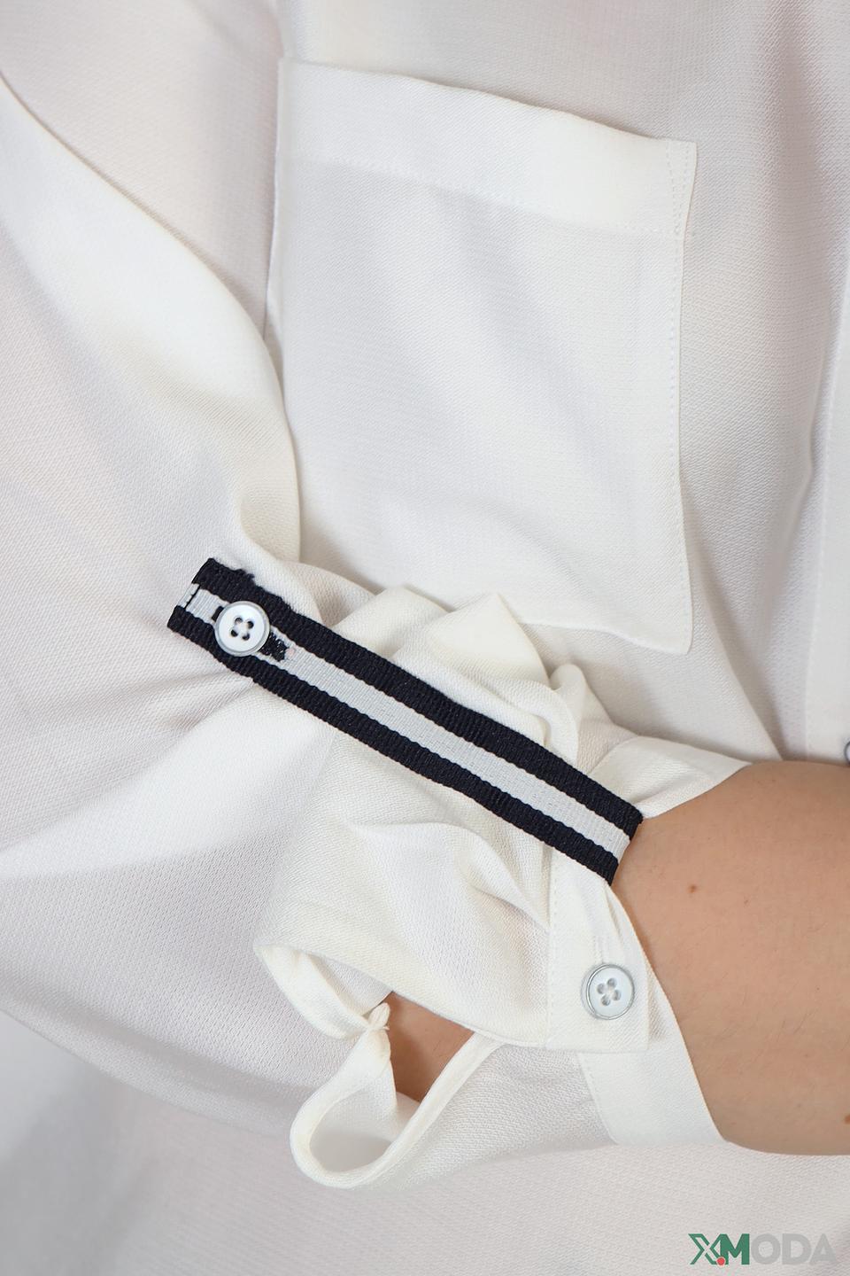 Блуза Frapp с карманами и полосками