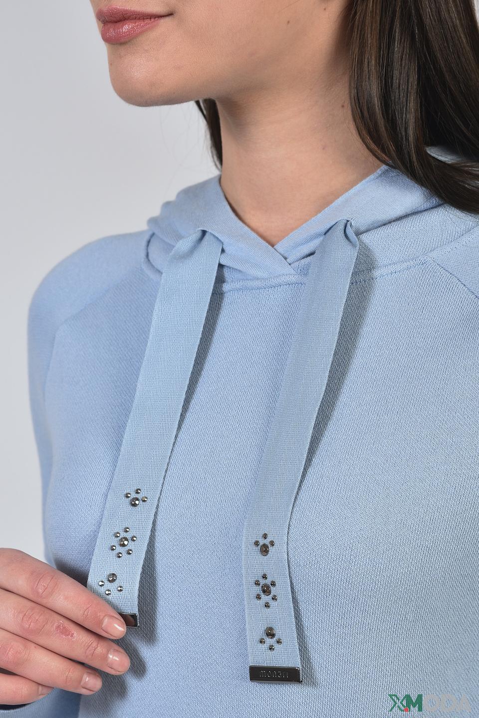 Пуловер Monari с капюшоном голубой