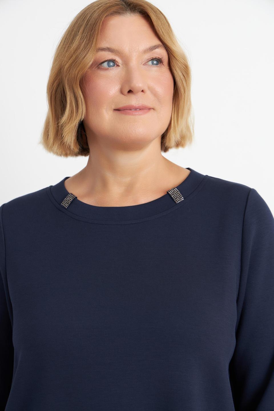 Тёмно-синяя футболка Via Appia с рукавом 3/4