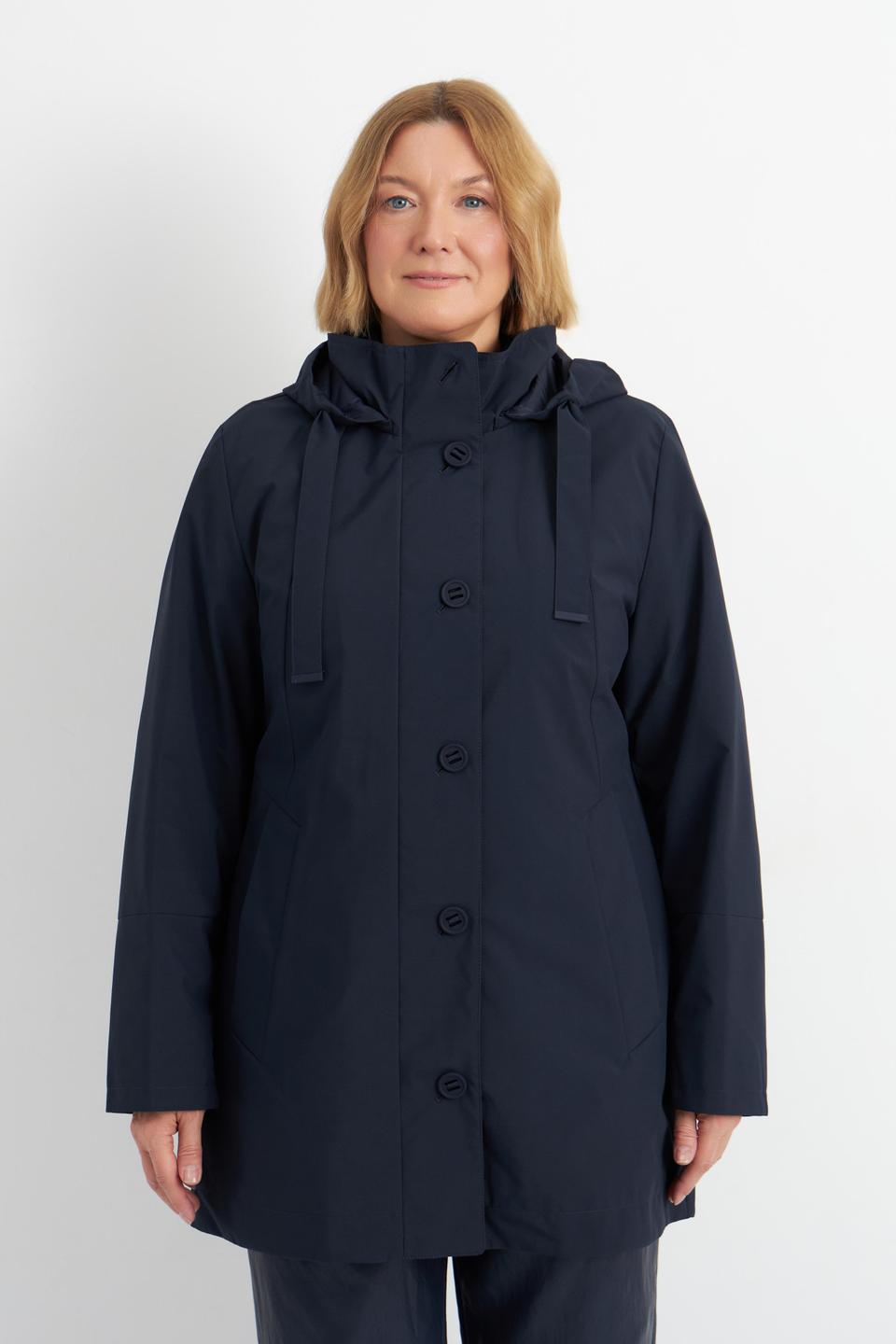 Тёмно-синее пальто с капюшоном Betty Barclay outdoor