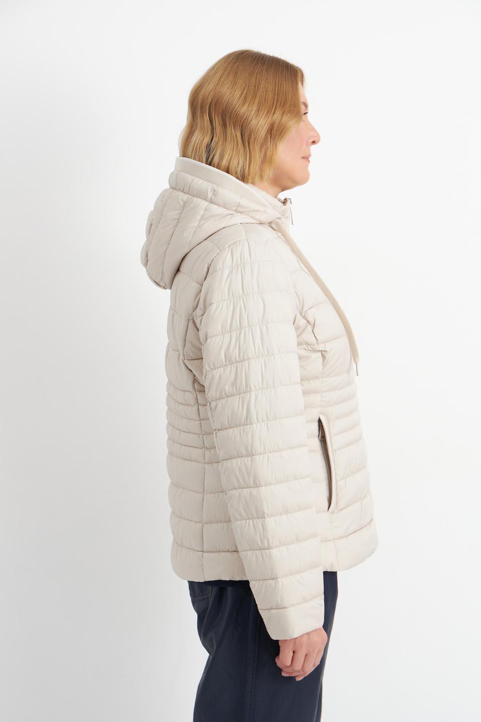 Бежевая стеганая куртка Betty Barclay outdoor с капюшоном