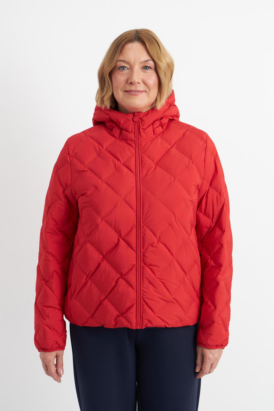 Красная стеганая куртка Betty Barclay outdoor с капюшоном