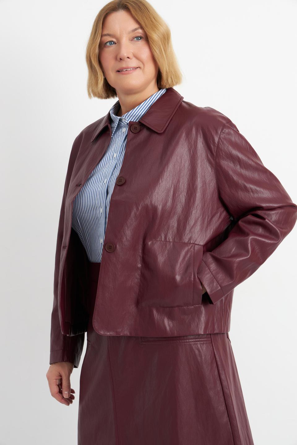 Бордовый жакет Rabe collection с накладными карманами