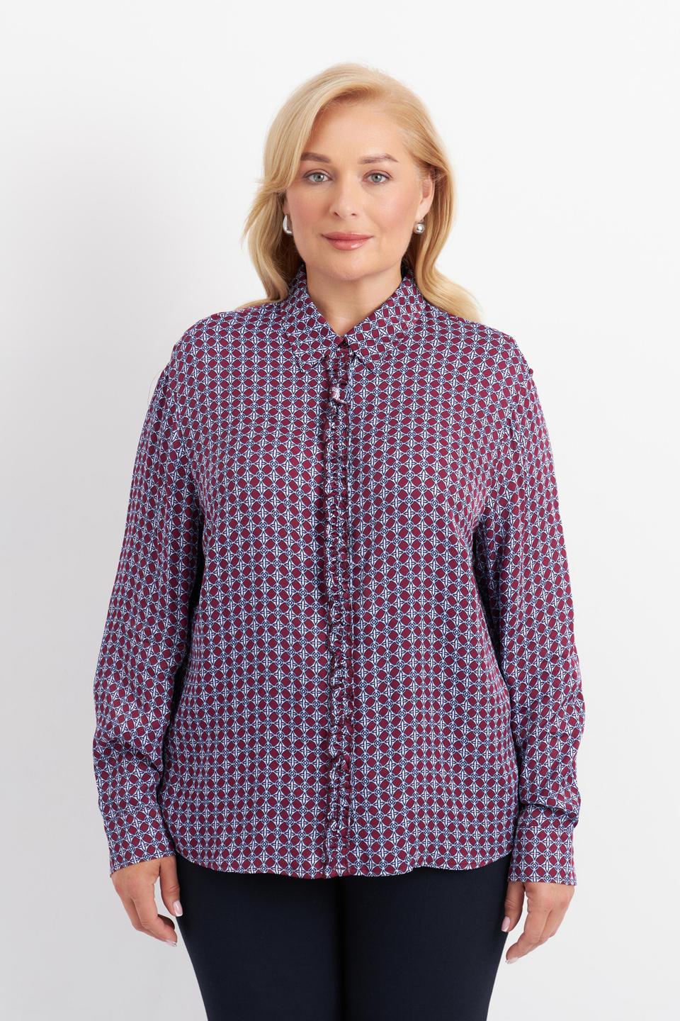 Бордовая блуза с рюшами Rabe collection