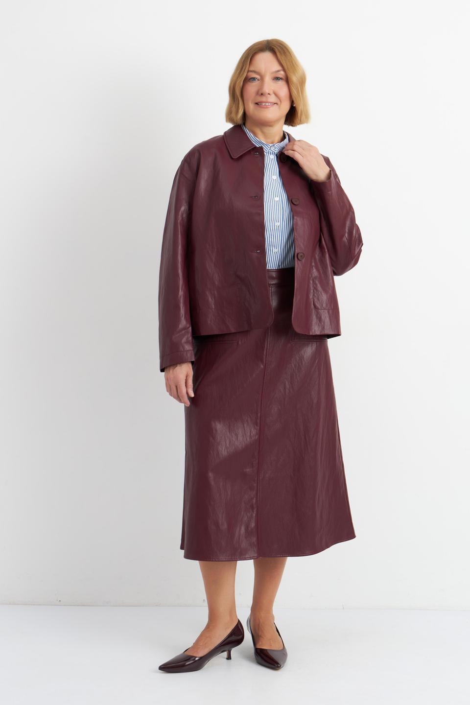 Бордовая юбка трапеция Rabe collection