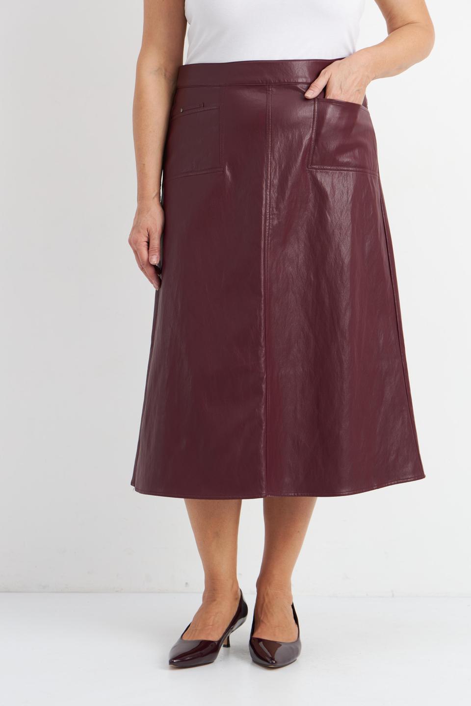 Бордовая юбка трапеция Rabe collection