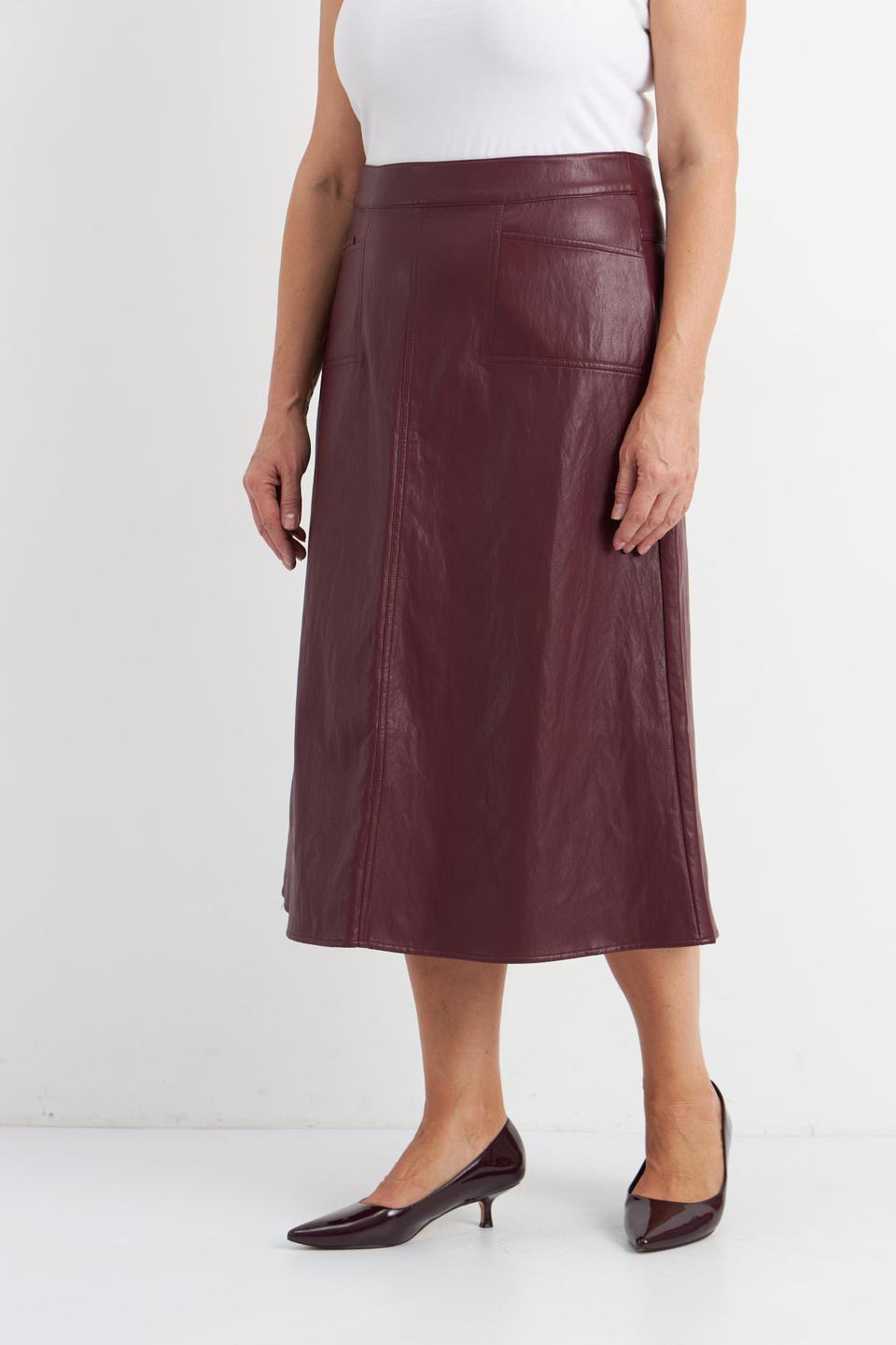 Бордовая юбка трапеция Rabe collection