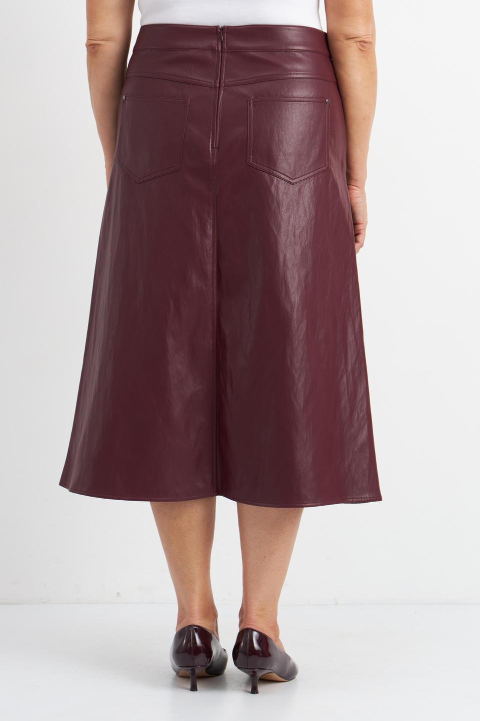 Бордовая юбка трапеция Rabe collection