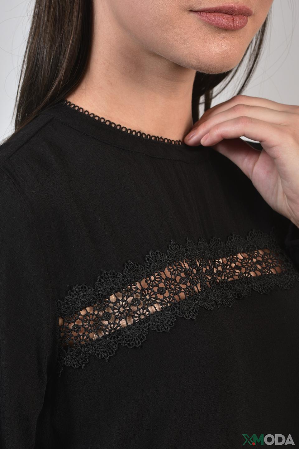 Блуза Tom Tailor с кружевом черная