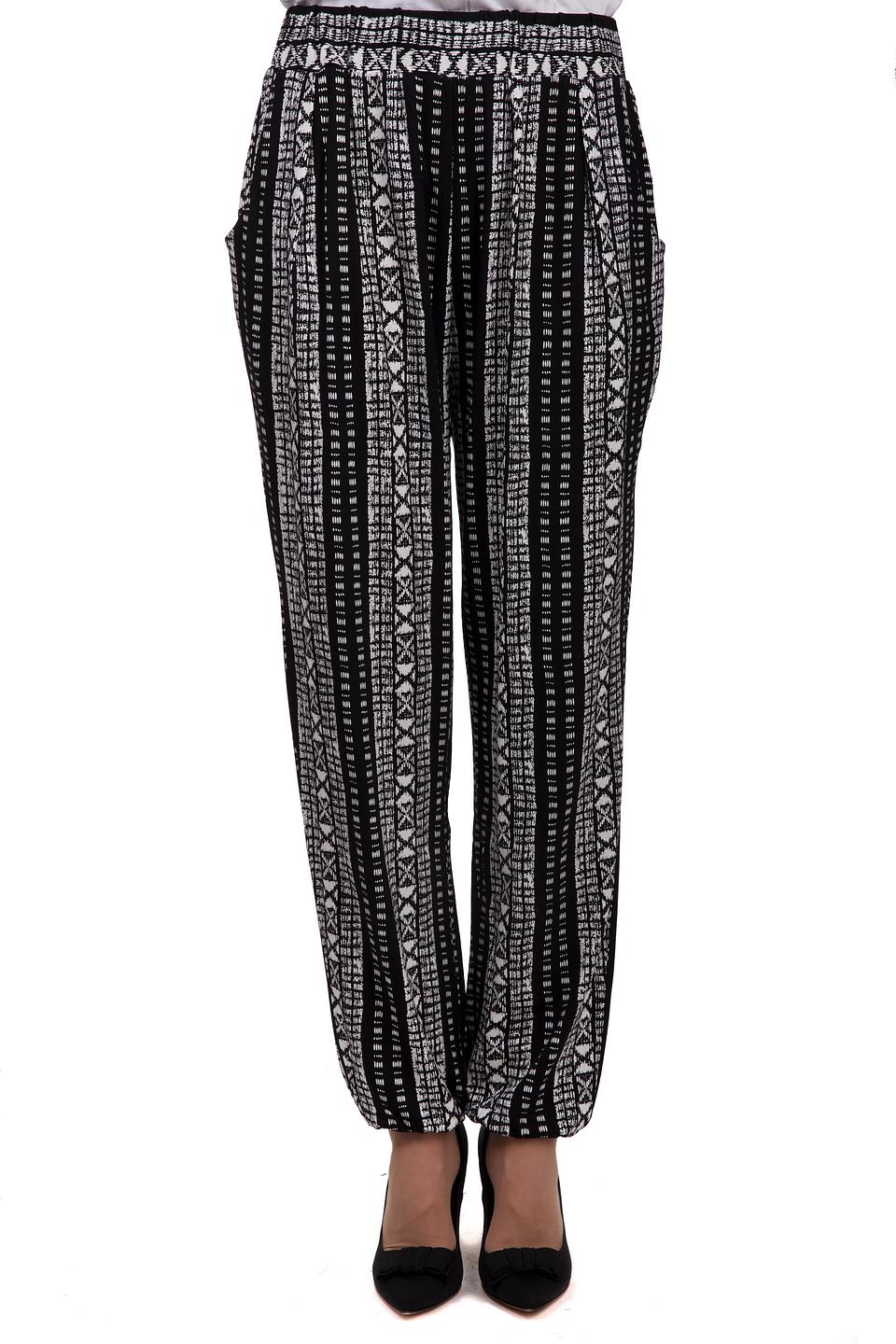 Брюки Via Appia с принтом чёрно-белый