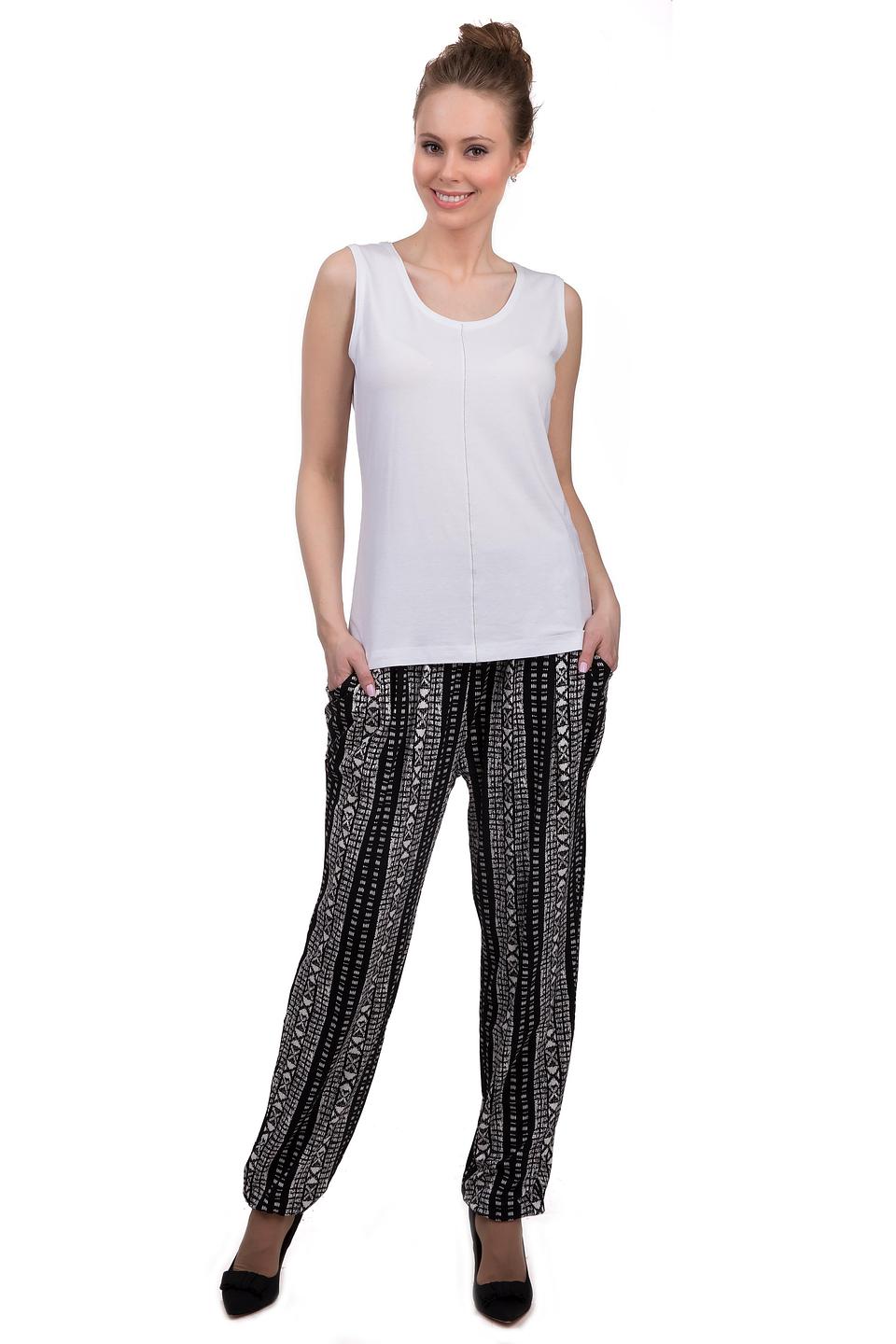 Брюки Via Appia с принтом чёрно-белый