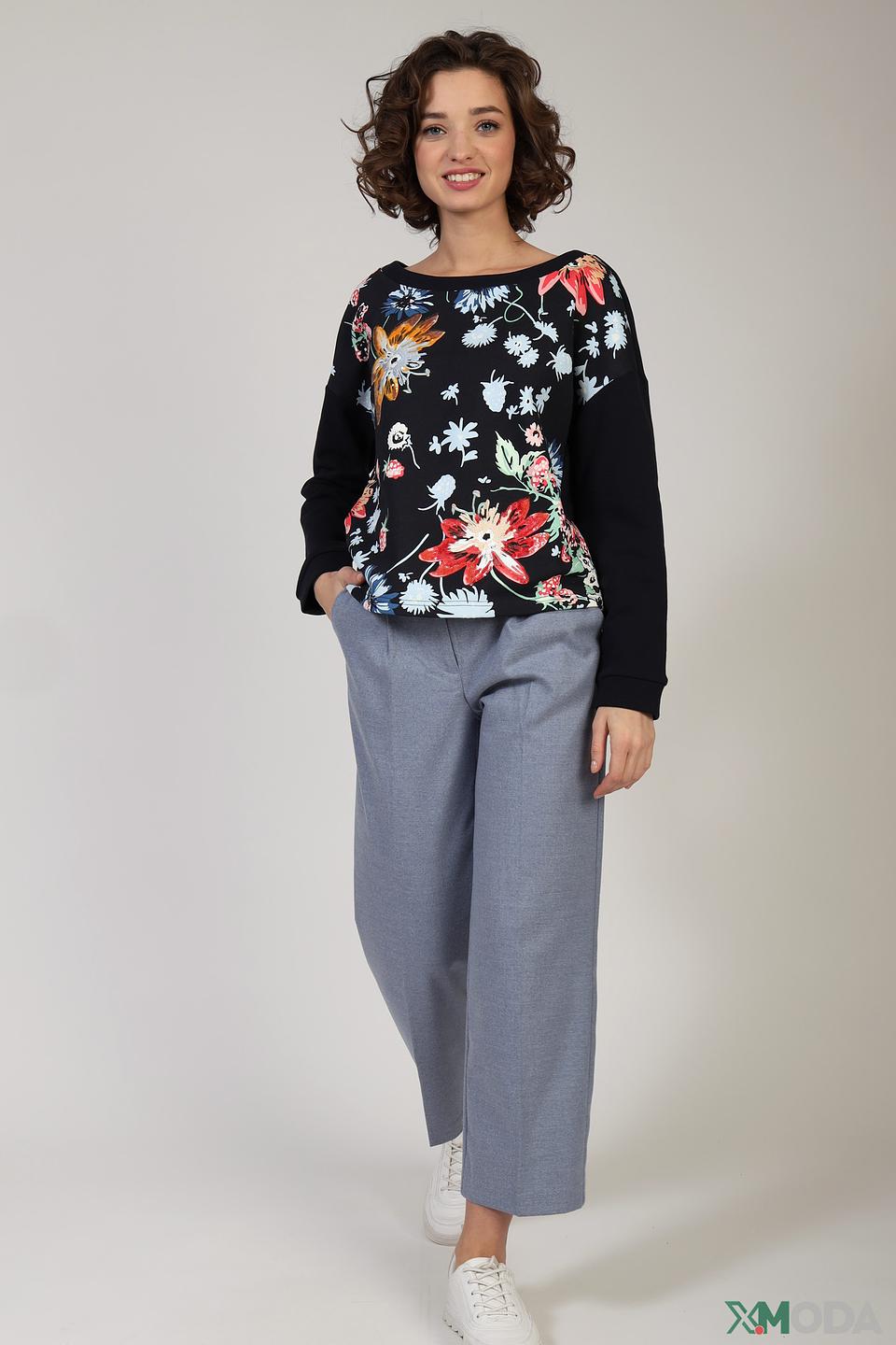 Джемпер Penny Black Grey с цветочным принтом