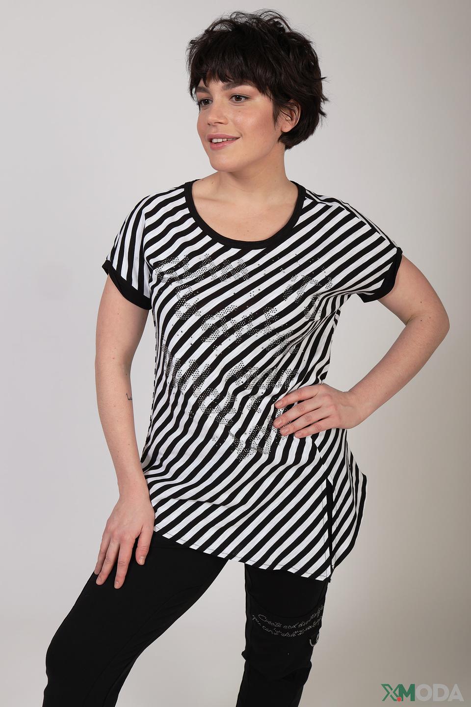 Блуза Monari в чёрно-белую полоску