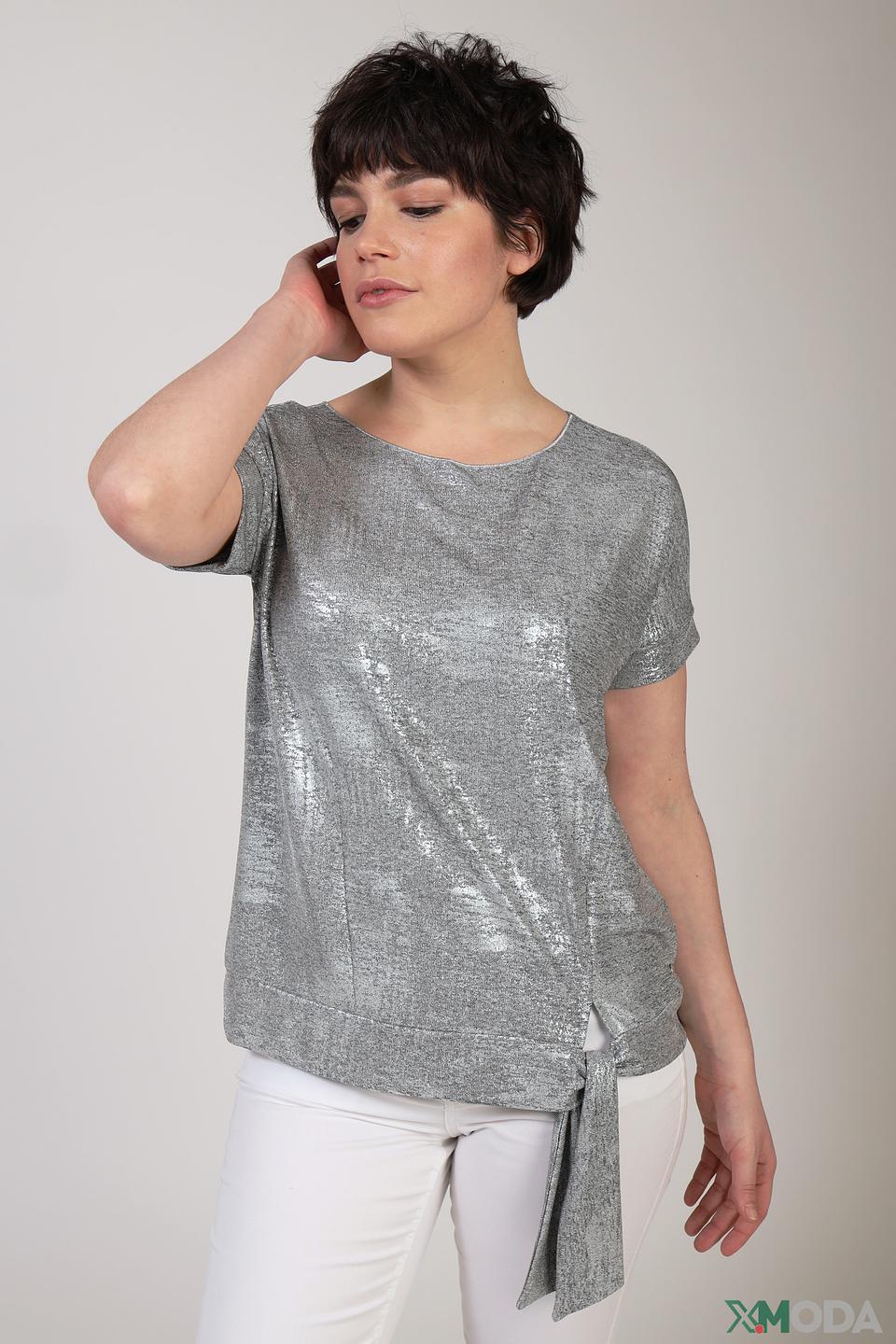 Блуза Monari серебристая с завязкой