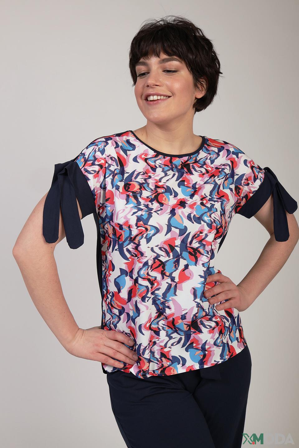 Блуза Via Appia с принтом и бантом