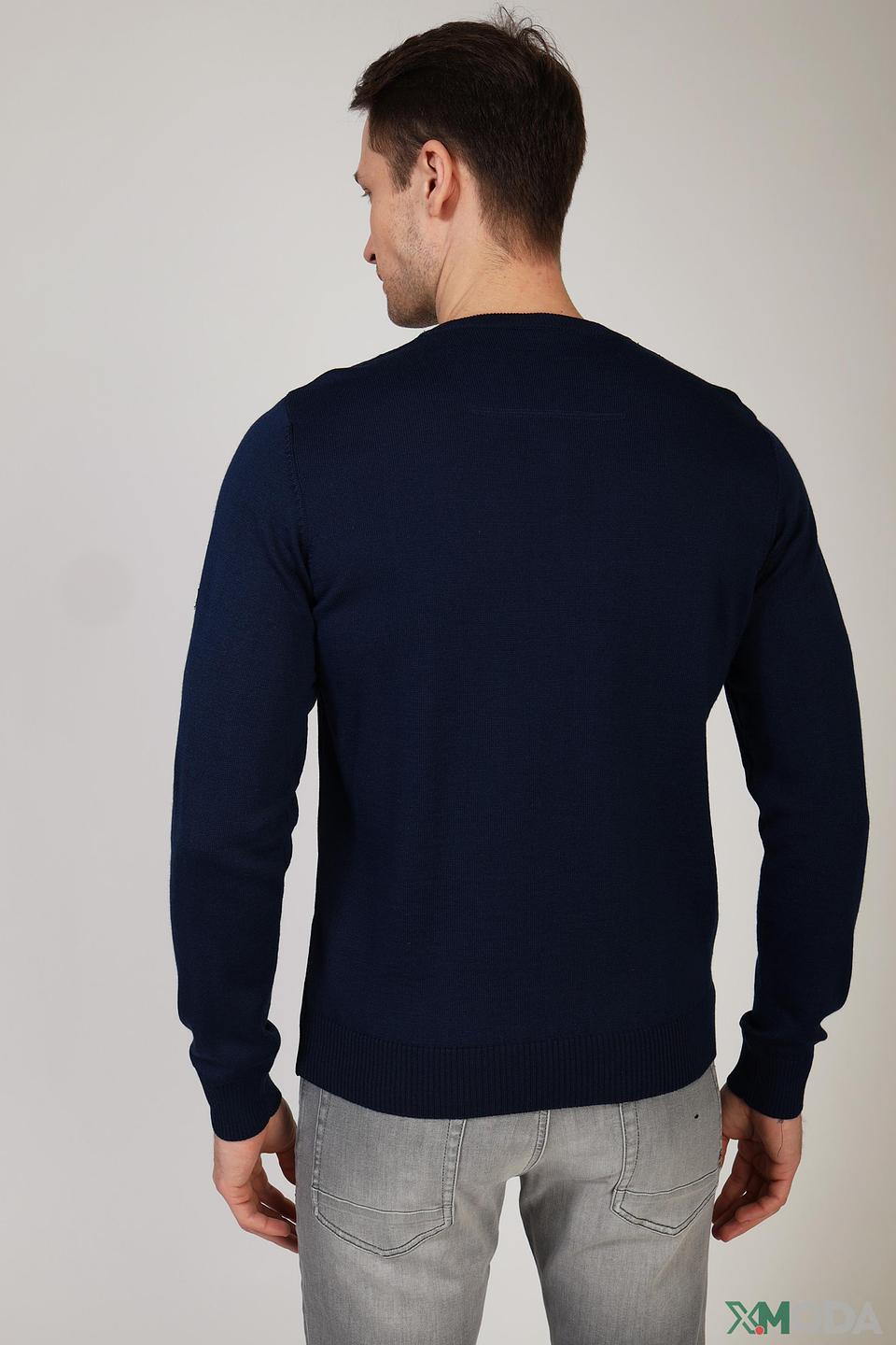 Джемпер Monte Carlo с ромбами синий