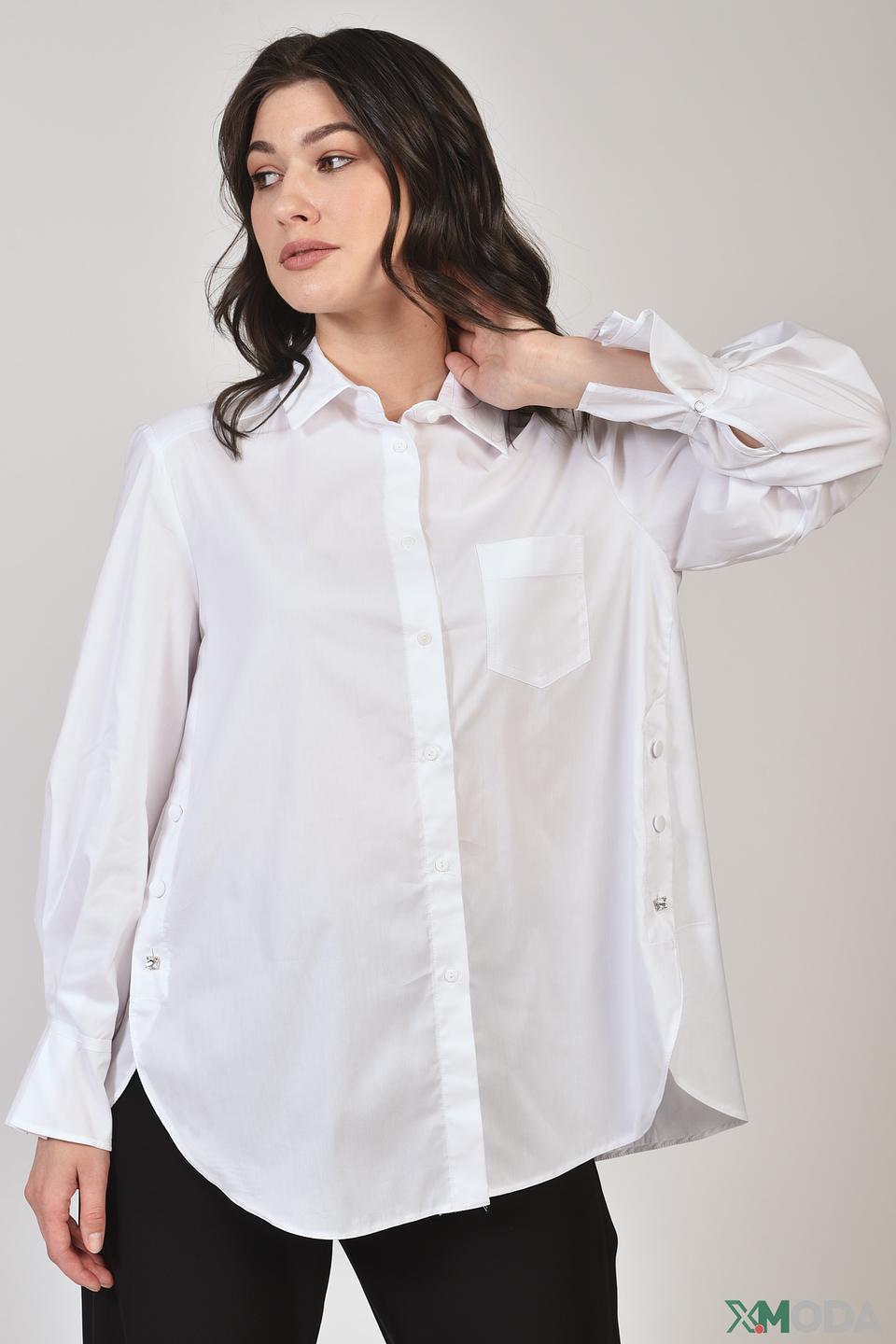 Рубашка Elena Miro белая с рукавами-фонариками
