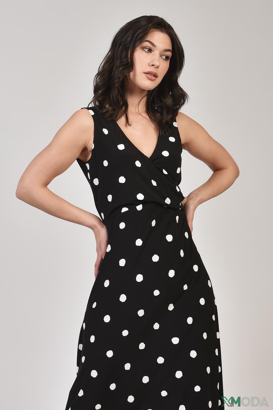 Платье Elena Miro в горошек черное