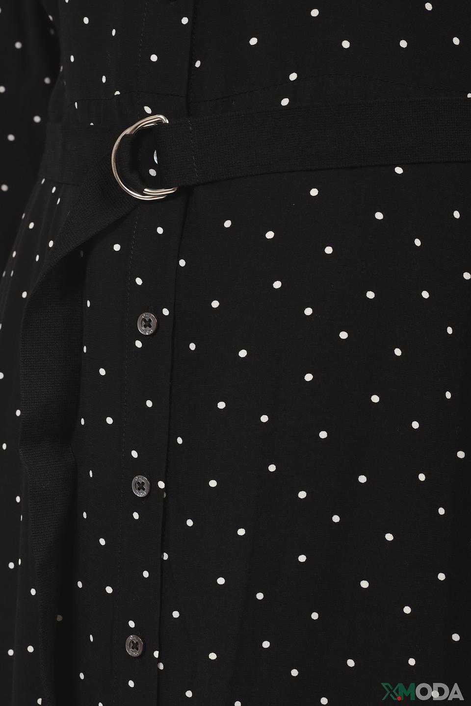 Платье Oui в горошек чёрное