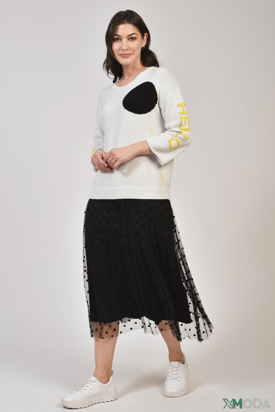 Юбка Oui с горохом чёрная