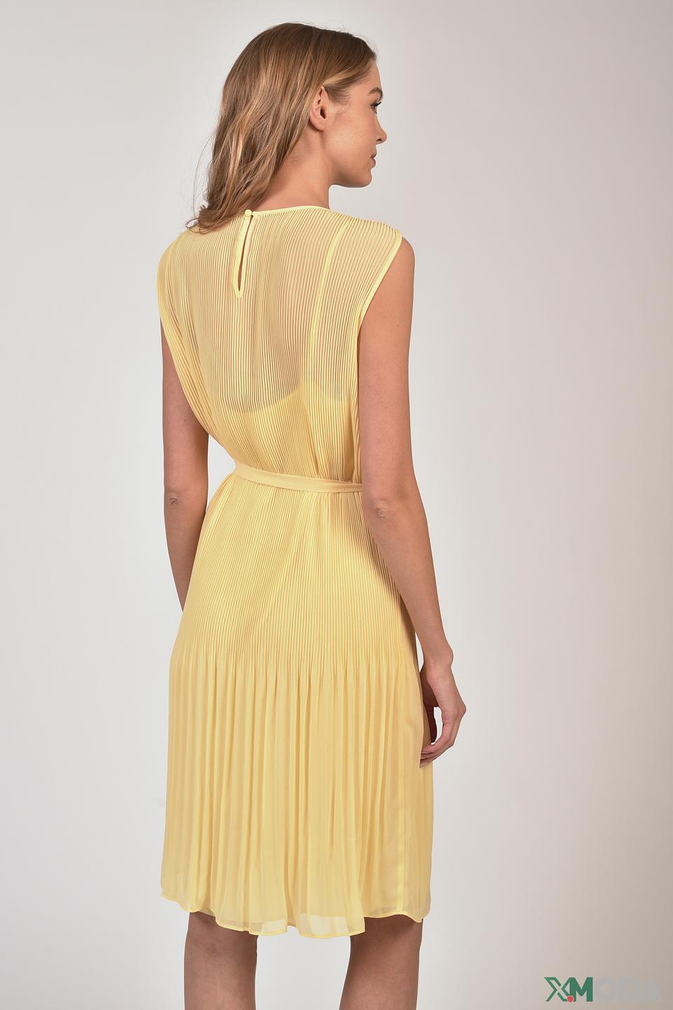 Платье Set плиссированное жёлтое