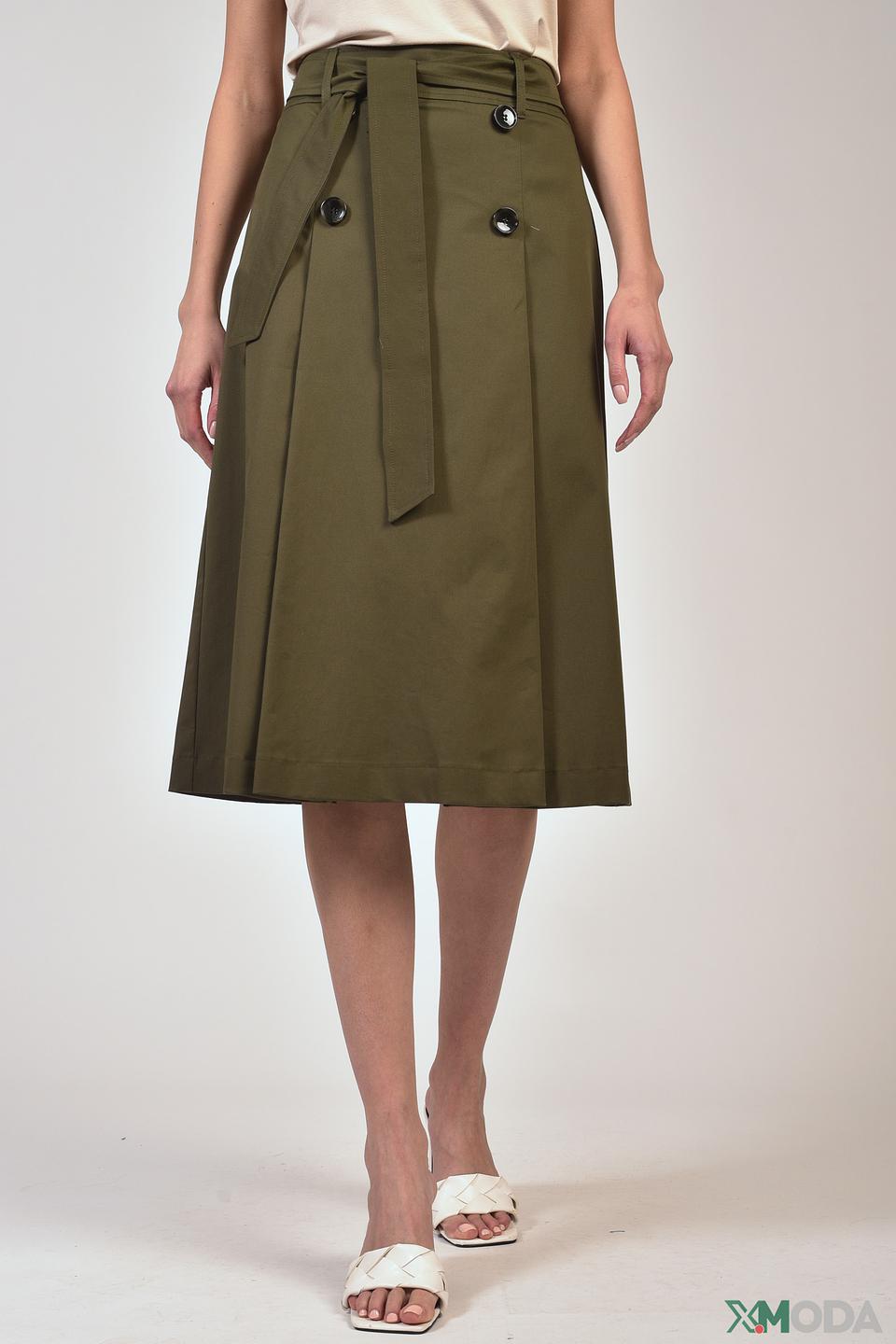 Юбка i Blues оливковая с поясом