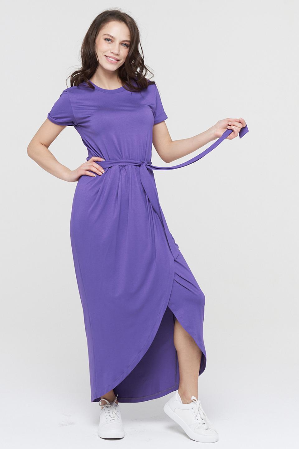 Платье VAY с запахом сиреневый