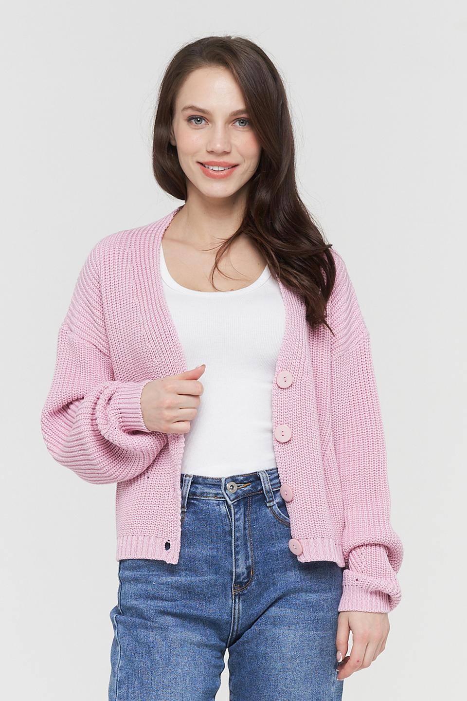 Кардиган BE YOU с пуговицами розовый