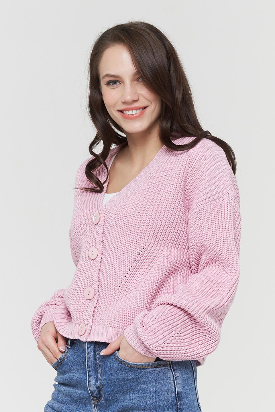 Кардиган BE YOU с пуговицами розовый
