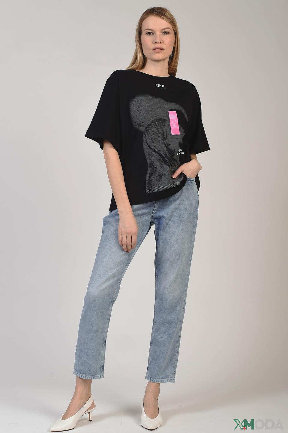 Джинсы Ice Play с потертостями голубые