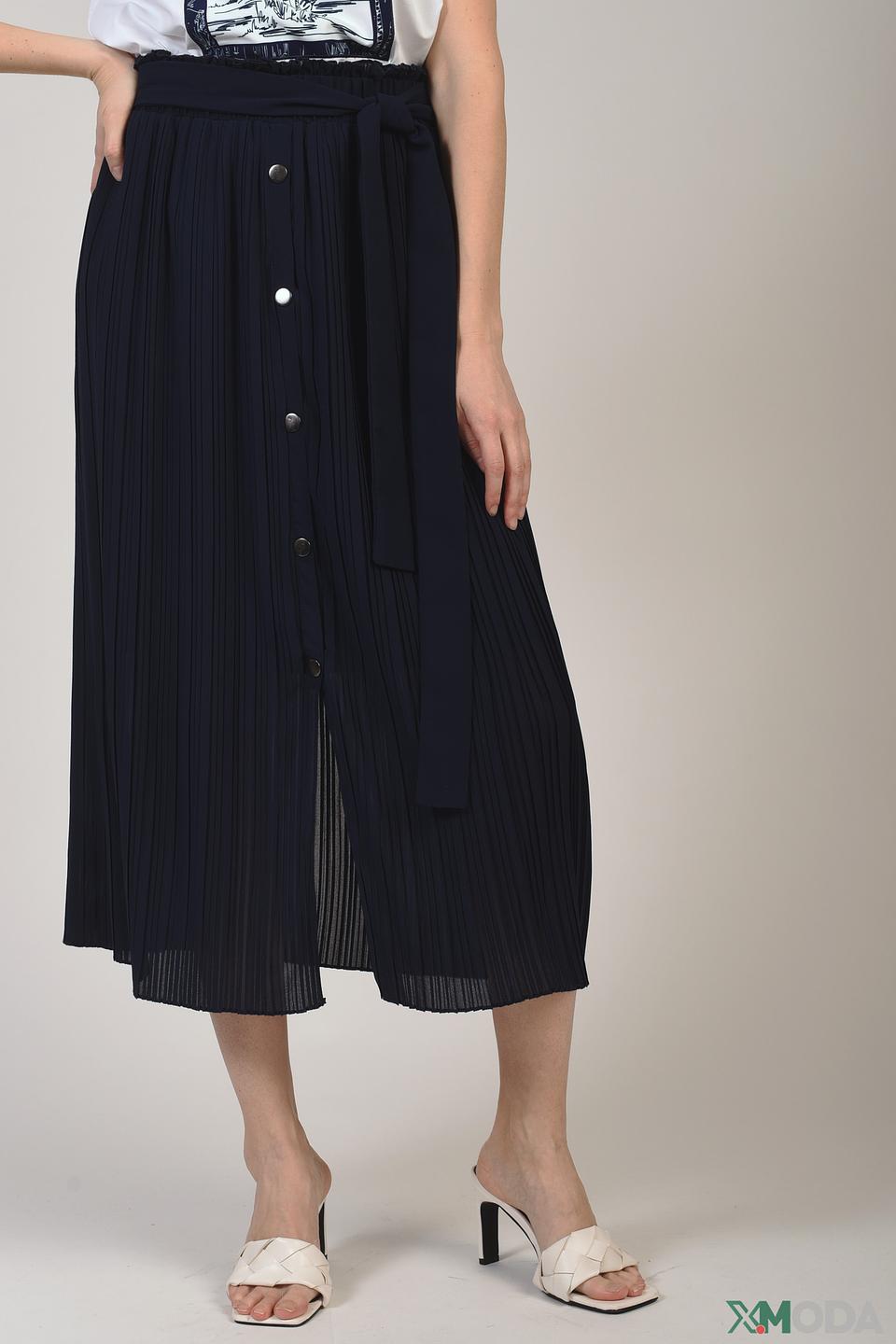 Юбка Leo & Ugo плиссированная темно-синяя