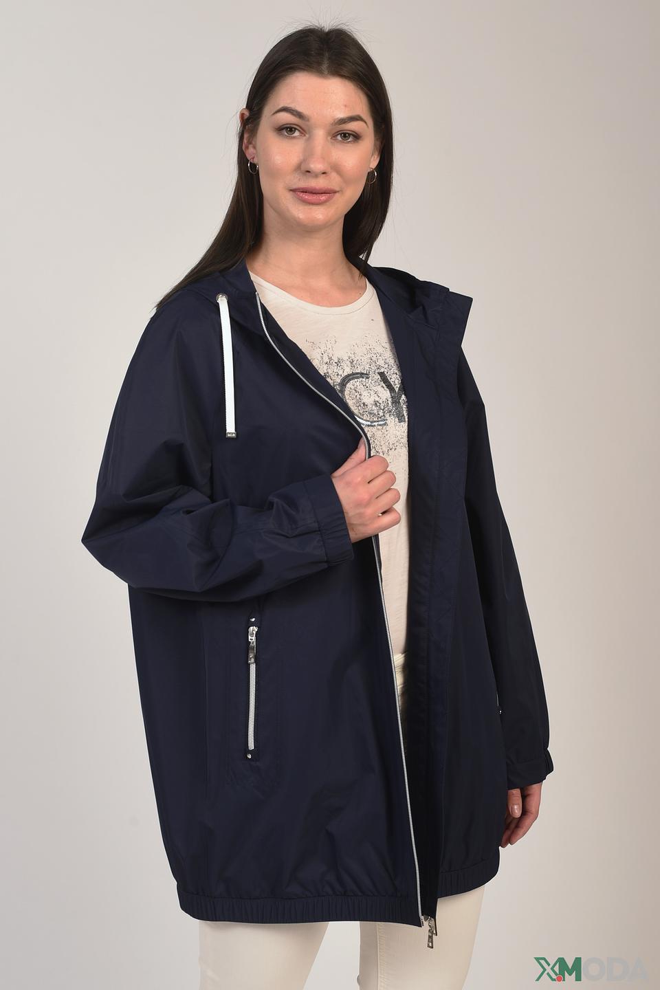 Куртка Basler синяя с капюшоном