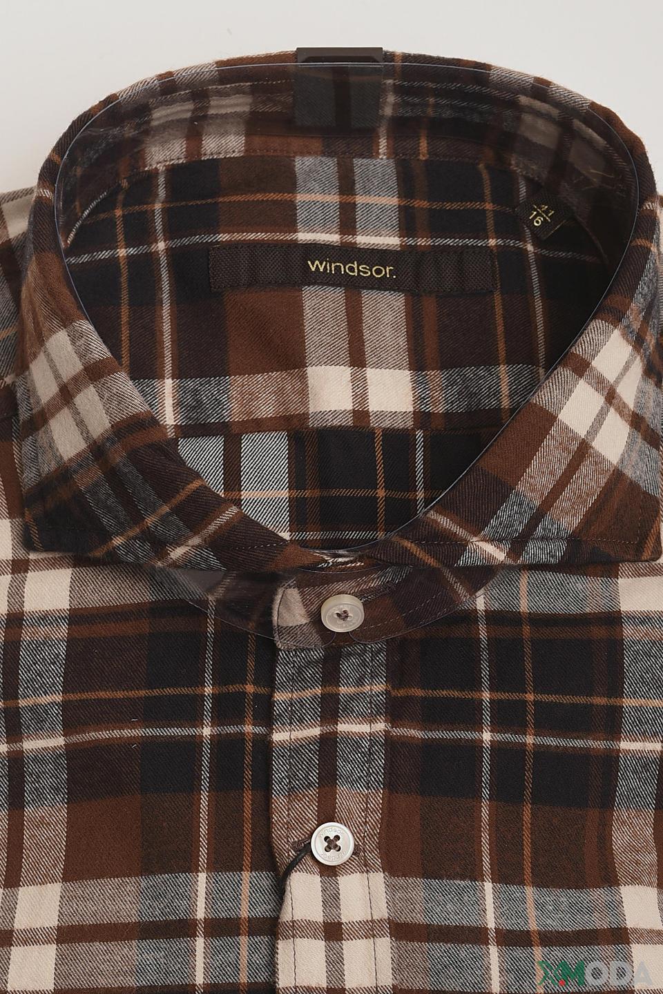 Рубашка Windsor в клетку коричневая