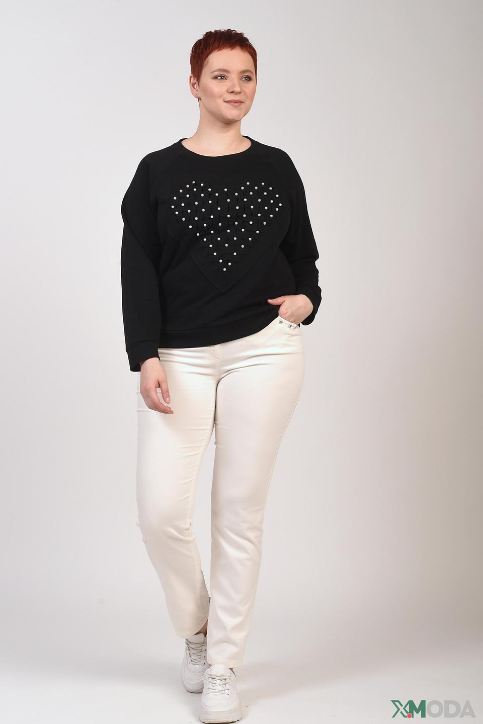 Пуловер Pezzo с жемчугом чёрный