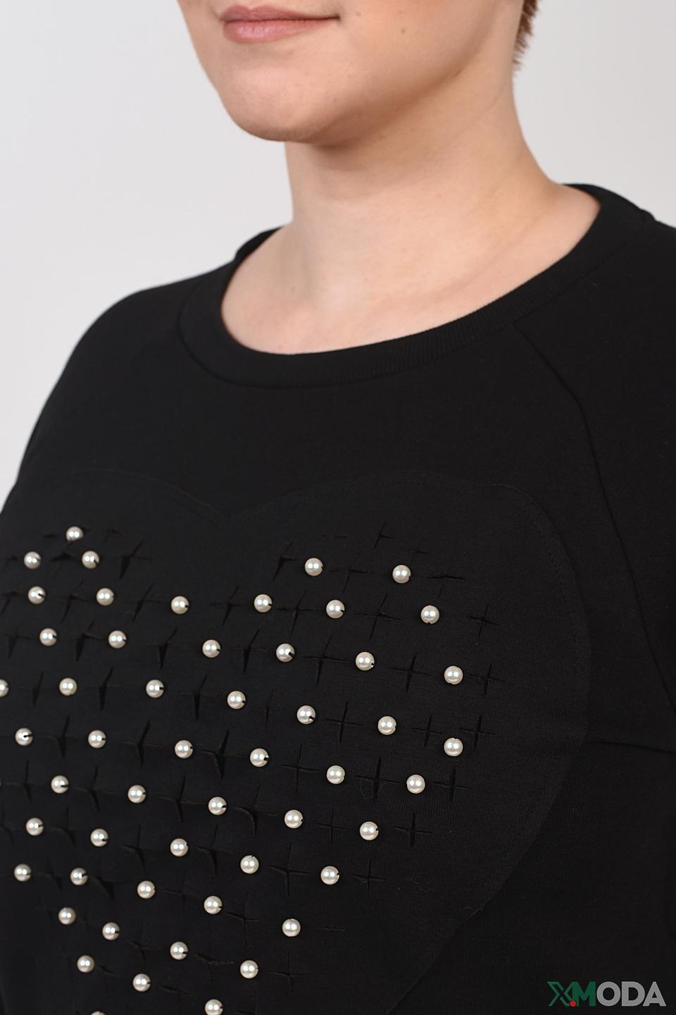 Пуловер Pezzo с жемчугом чёрный