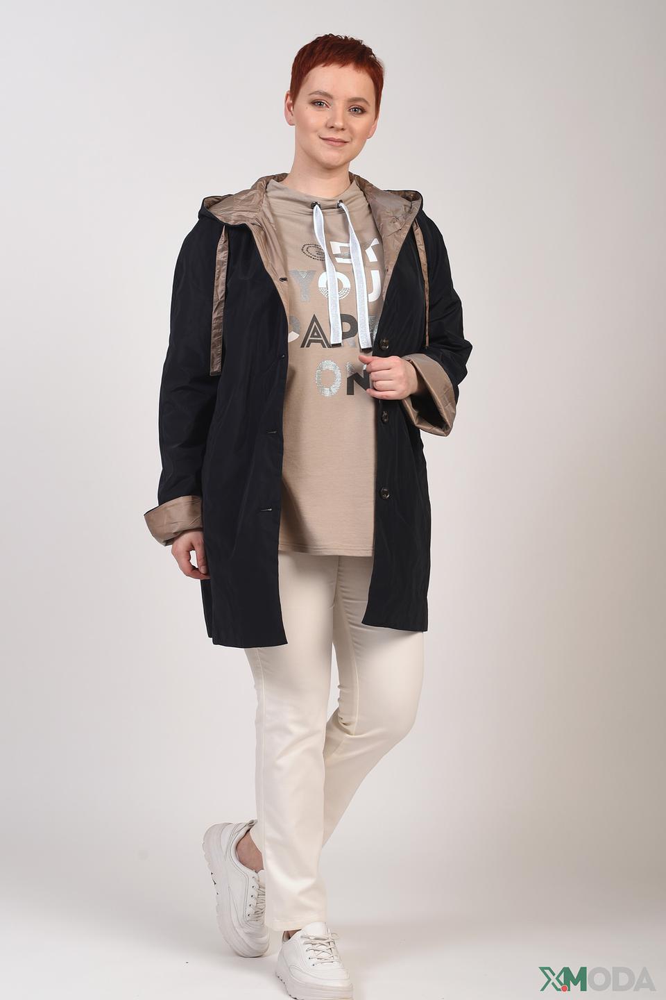 Плащ Baronia с капюшоном чёрный