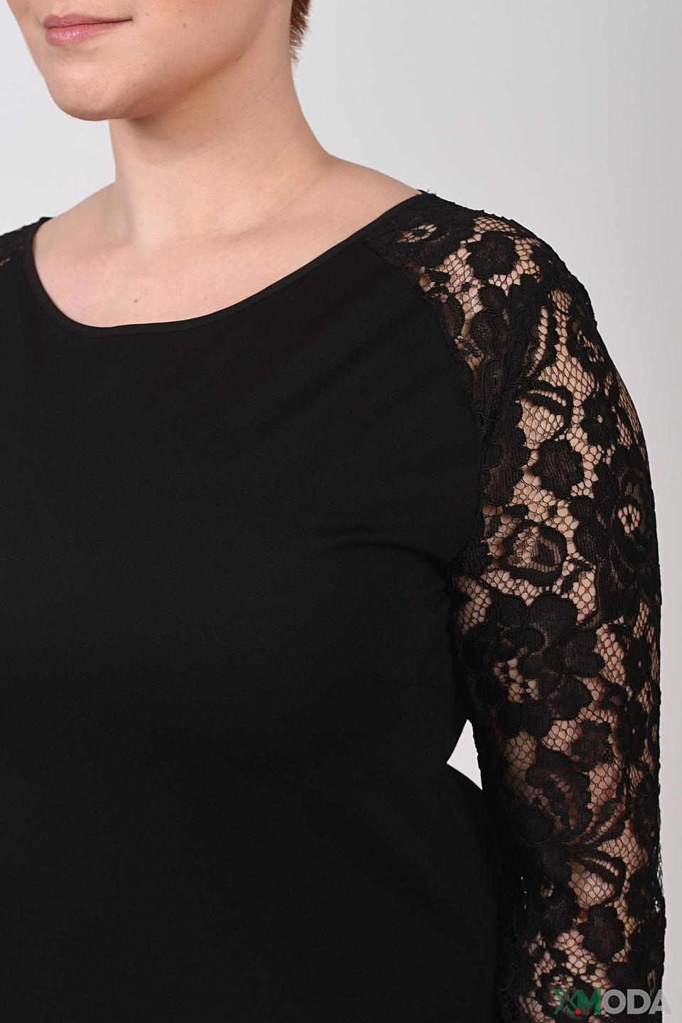 Платье Pezzo с кружевом черное