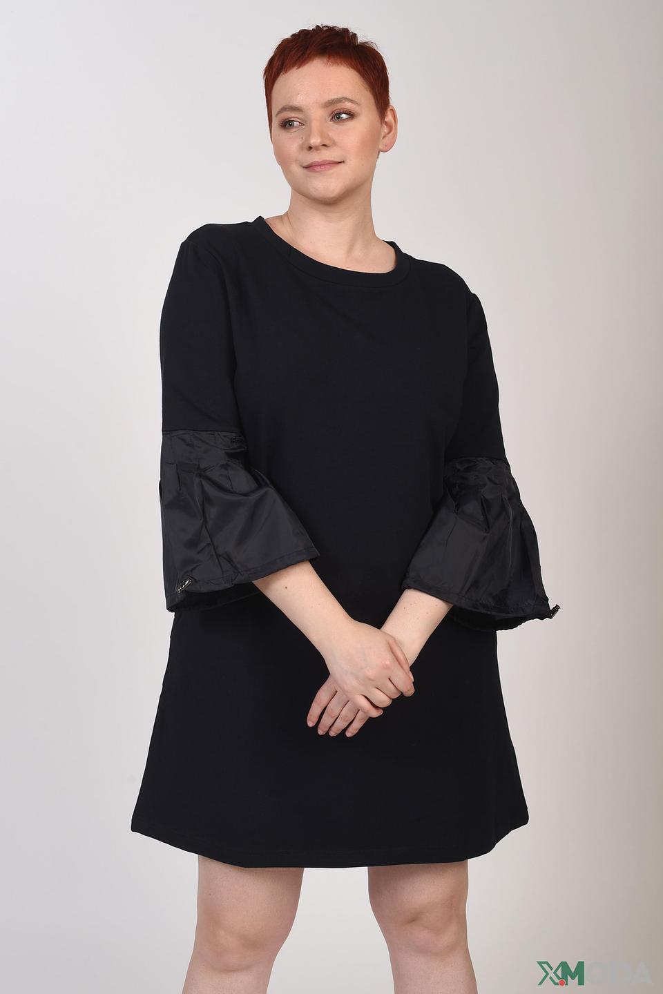 Платье Pezzo чёрное с рукавами-фонариками