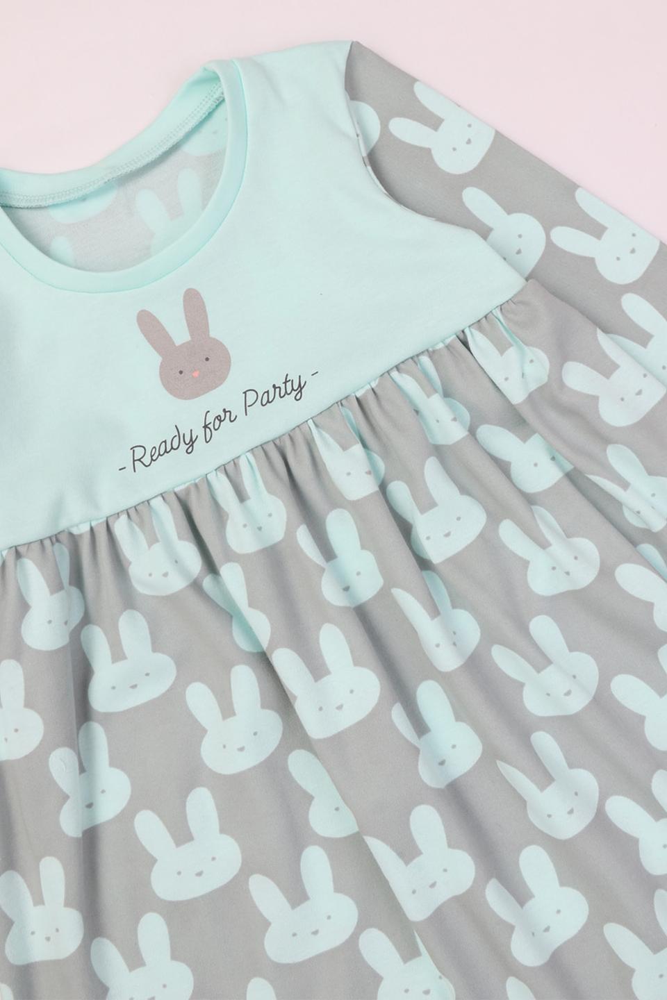 Платье КотМарКот с зайчиками мятное