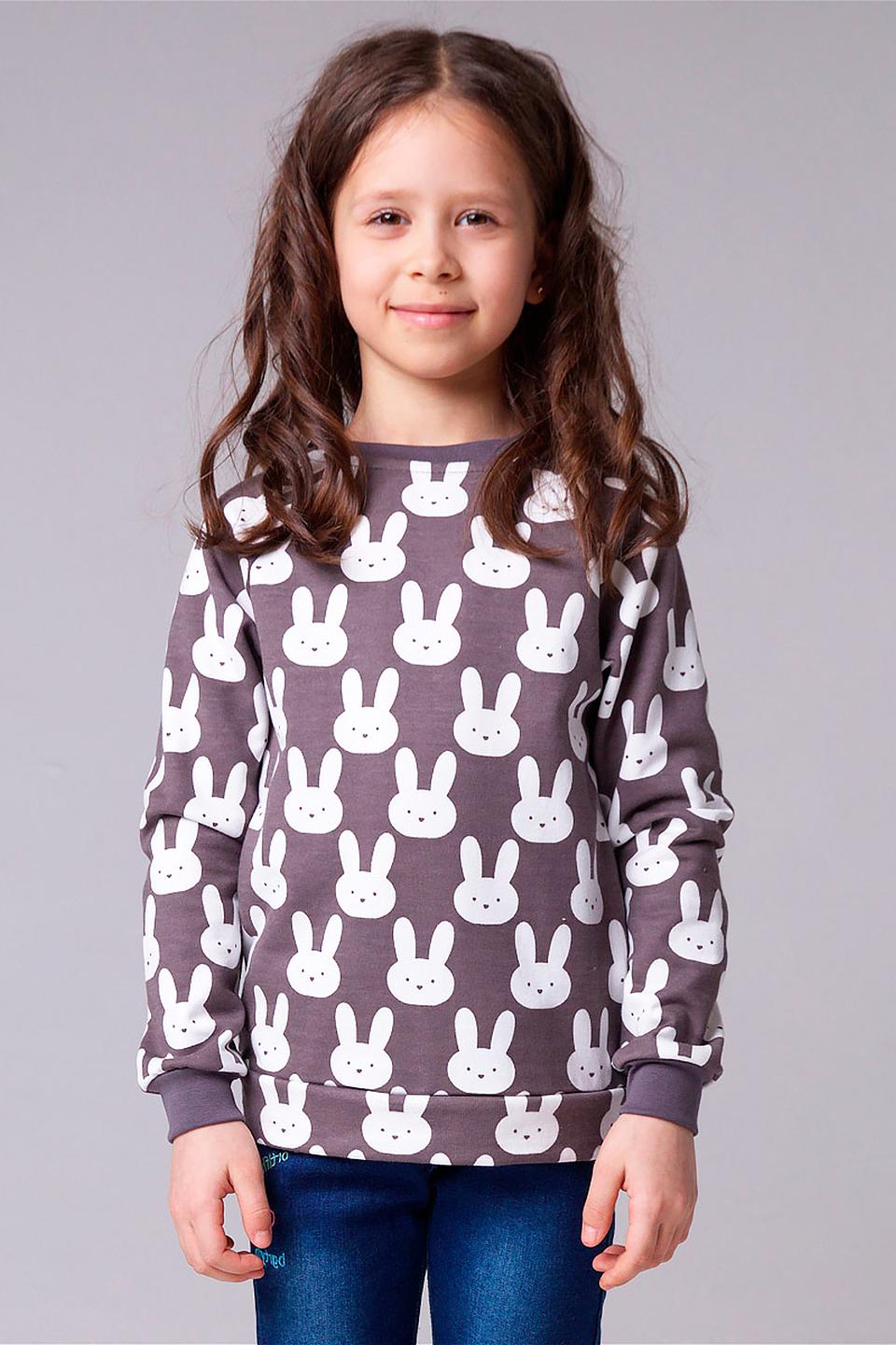 Джемпер КотМарКот с зайчиками серый