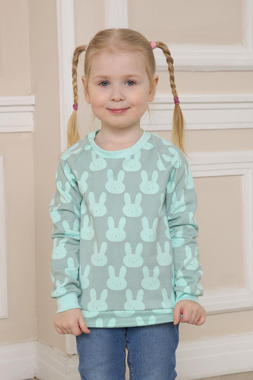 Джемпер КотМарКот с зайчиками мятный