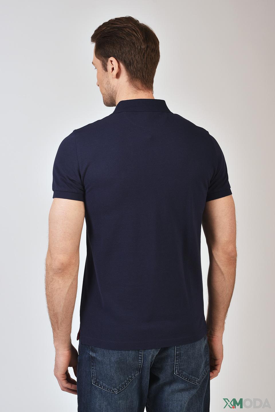 Поло Gant муж. темно-синий с вышивкой