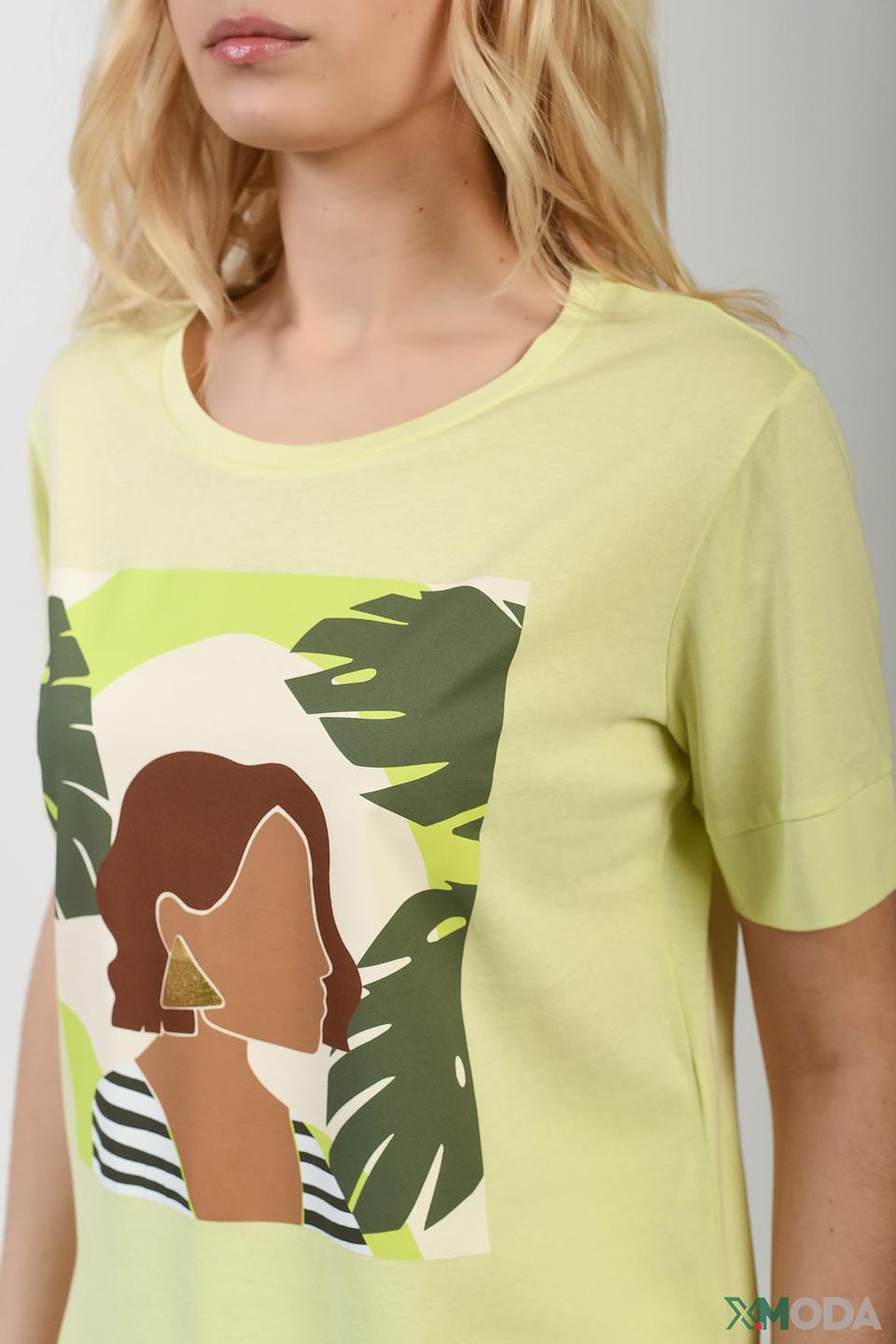 Футболка Comma с принтом лайм