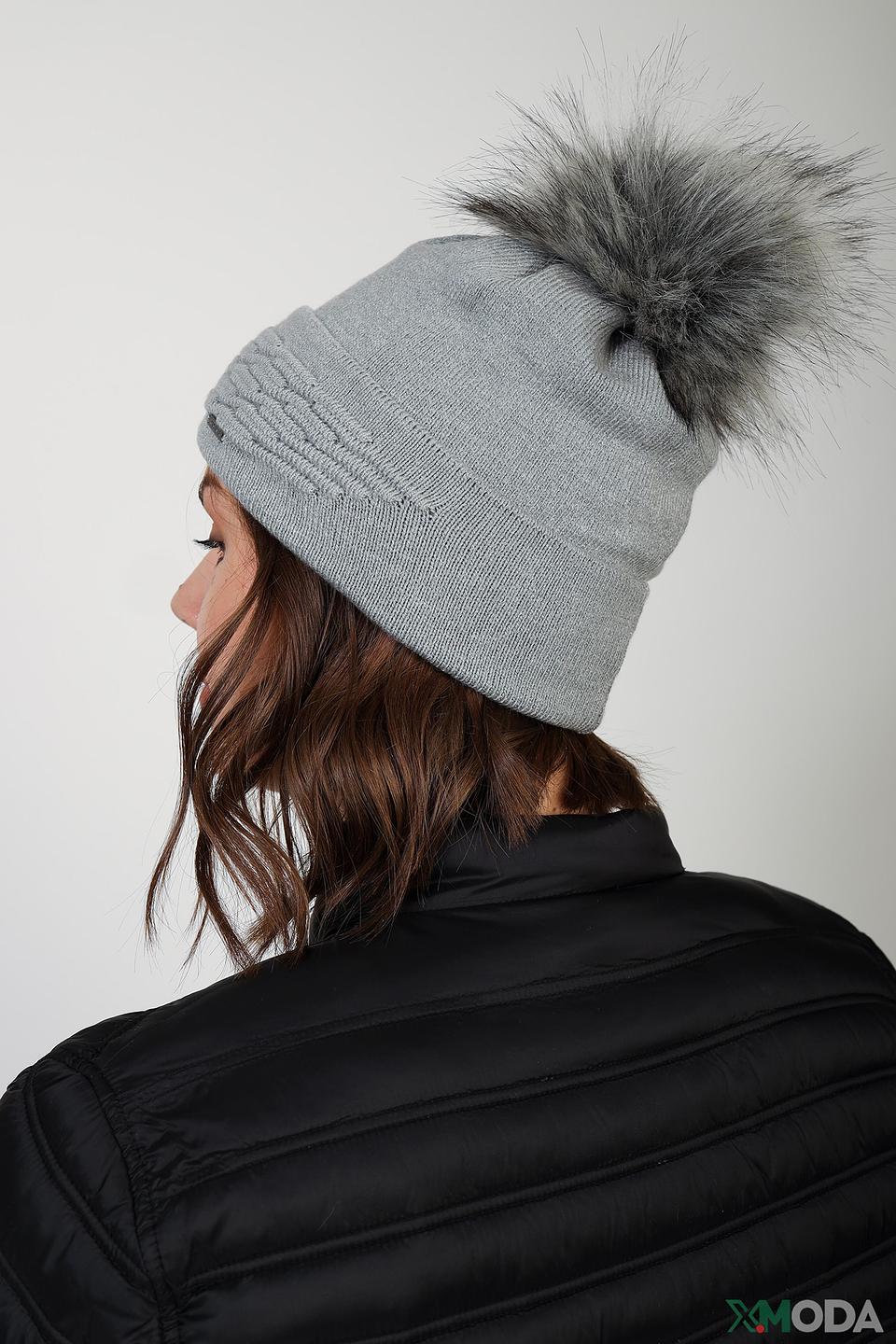 Шапка Wegener с помпоном серая